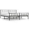 Cama Matrimonial | Cama Para Adultos | Estructura De Cama Cabecero Y Pie De Cama Metal Negro 183x213cm Cfw394238