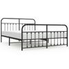 Cama Matrimonial | Cama Para Adultos | Estructura De Cama Cabecero Y Pie De Cama Metal Negro 183x213cm Cfw223520