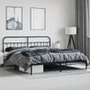 Cama Matrimonial | Cama Para Adultos | Estructura De Cama Cabecero Y Pie De Cama Metal Negro 183x213cm Cfw223520