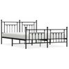 Cama Matrimonial | Cama Para Adultos | Estructura De Cama Cabecero Y Pie De Cama Metal Negro 183x213cm Cfw555733