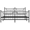 Cama Matrimonial | Cama Para Adultos | Estructura De Cama Cabecero Y Pie De Cama Metal Negro 183x213cm Cfw555733