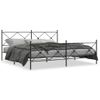 Cama Matrimonial | Cama Para Adultos | Estructura De Cama Cabecero Y Estribo Metal Negro 193x203 Cm Cfw74614