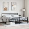 Cama Matrimonial | Cama Para Adultos | Estructura De Cama Cabecero Y Pie De Cama Metal Negro 193x203cm Cfw851462