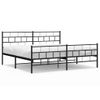 Cama Matrimonial | Cama Para Adultos | Estructura De Cama Cabecero Y Pie De Cama Metal Negro 193x203cm Cfw851462