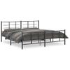 Cama Matrimonial | Cama Para Adultos | Estructura De Cama Cabecero Y Estribo Metal Negro 193x203 Cm Cfw57027