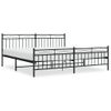 Cama Matrimonial | Cama Para Adultos | Estructura De Cama Cabecero Y Pie De Cama Metal Negro 193x203cm Cfw926674