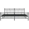 Cama Matrimonial | Cama Para Adultos | Estructura De Cama Cabecero Y Pie De Cama Metal Negro 193x203cm Cfw926674