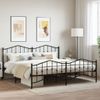 Cama Matrimonial | Cama Para Adultos | Estructura De Cama Cabecero Y Pie De Cama Metal Negro 193x203cm Cfw844675