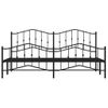 Cama Matrimonial | Cama Para Adultos | Estructura De Cama Cabecero Y Pie De Cama Metal Negro 193x203cm Cfw844675