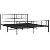 Cama Matrimonial | Cama Para Adultos | Estructura De Cama Cabecero Y Pie De Cama Metal Negro 193x203cm Cfw952947