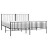 Cama Matrimonial | Cama Para Adultos | Estructura De Cama Cabecero Y Pie De Cama Metal Negro 193x203cm Cfw621686