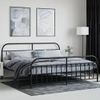 Cama Matrimonial | Cama Para Adultos | Estructura De Cama Cabecero Y Pie De Cama Metal Negro 193x203cm Cfw375133