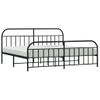 Cama Matrimonial | Cama Para Adultos | Estructura De Cama Cabecero Y Pie De Cama Metal Negro 193x203cm Cfw375133