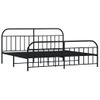 Cama Matrimonial | Cama Para Adultos | Estructura De Cama Cabecero Y Pie De Cama Metal Negro 193x203cm Cfw375133