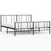 Cama Matrimonial | Cama Para Adultos | Estructura De Cama Cabecero Y Pie De Cama Metal Negro 193x203cm Cfw575118