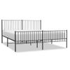 Cama Matrimonial | Cama Para Adultos | Estructura De Cama Cabecero Y Pie De Cama Metal Negro 200x200cm Cfw792178