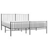 Cama Matrimonial | Cama Para Adultos | Estructura De Cama Cabecero Y Pie De Cama Metal Negro 200x200cm Cfw792178