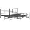 Cama Matrimonial | Cama Para Adultos | Estructura De Cama Cabecero Y Estribo Metal Negro 200x200 Cm Cfw58694