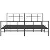 Cama Matrimonial | Cama Para Adultos | Estructura De Cama Cabecero Y Estribo Metal Negro 200x200 Cm Cfw58694