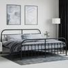 Cama Matrimonial | Cama Para Adultos | Estructura De Cama Cabecero Y Pie De Cama Metal Negro 200x200cm Cfw836153