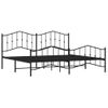 Cama Matrimonial | Cama Para Adultos | Estructura De Cama Cabecero Y Pie De Cama Metal Negro 200x200cm Cfw308777