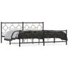 Cama Matrimonial | Cama Para Adultos | Estructura De Cama Cabecero Y Estribo Metal Negro 200x200 Cm Cfw89965