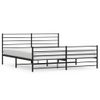 Cama Matrimonial | Cama Para Adultos | Estructura De Cama Cabecero Y Pie De Cama Metal Negro 200x200cm Cfw382228