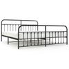 Cama Matrimonial | Cama Para Adultos | Estructura De Cama Cabecero Y Pie De Cama Metal Negro 200x200cm Cfw971615