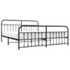 Cama Matrimonial | Cama Para Adultos | Estructura De Cama Cabecero Y Pie De Cama Metal Negro 200x200cm Cfw971615