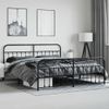 Cama Matrimonial | Cama Para Adultos | Estructura De Cama Cabecero Y Pie De Cama Metal Negro 200x200cm Cfw971615