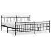 Cama Matrimonial | Cama Para Adultos | Estructura De Cama Cabecero Y Pie De Cama Metal Negro 200x200cm Cfw616037