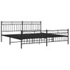 Cama Matrimonial | Cama Para Adultos | Estructura De Cama Cabecero Y Pie De Cama Metal Negro 200x200cm Cfw616037