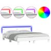 Cama Matrimonial | Cama Para Adultos | Estructura De Cama Cabecero Y Luces Led Blanca 160x200 Cm Cfw496330