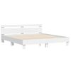 Cama Matrimonial | Cama Para Adultos | Estructura De Cama Cabecero Y Luces Led Blanca 180x200 Cm Cfw424413