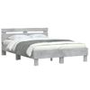 Cama Matrimonial | Cama Para Adultos | Estructura De Cama Cabecero Y Luces Led Gris Hormigón 135x190cm Cfw743621