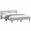 Cama Matrimonial | Cama Para Adultos | Estructura De Cama Cabecero Y Luces Led Gris Sonoma 150x200 Cm Cfw464272