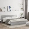 Cama Matrimonial | Cama Para Adultos | Estructura De Cama Cabecero Y Luces Led Gris Sonoma 180x200 Cm Cfw916715