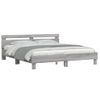 Cama Matrimonial | Cama Para Adultos | Estructura De Cama Cabecero Y Luces Led Gris Sonoma 180x200 Cm Cfw931640