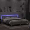 Cama Matrimonial | Cama Para Adultos | Estructura De Cama Cabecero Y Luces Led Gris Sonoma 200x200 Cm Cfw785971