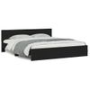 Cama Matrimonial | Cama Para Adultos | Estructura De Cama Cabecero Y Luces Led Negra 180x200 Cm Cfw370652