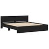 Cama Matrimonial | Cama Para Adultos | Estructura De Cama Cabecero Y Luces Led Negra 180x200 Cm Cfw370652