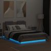 Cama Matrimonial | Cama Para Adultos | Estructura De Cama Cabecero Y Luces Led Roble Sonoma 135x190 Cm Cfw587563