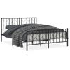 Cama Matrimonial | Cama Para Adultos | Estructura De Cama Cabecero Y Pie De Cama Metal Negro 150x200cm Cfw700557