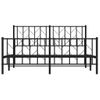 Cama Matrimonial | Cama Para Adultos | Estructura De Cama Cabecero Y Pie De Cama Metal Negro 150x200cm Cfw700557