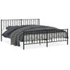 Cama Matrimonial | Cama Para Adultos | Estructura De Cama Cabecero Y Pie De Cama Metal Negro 183x213cm Cfw680575