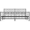 Cama Matrimonial | Cama Para Adultos | Estructura De Cama Cabecero Y Pie De Cama Metal Negro 183x213cm Cfw680575