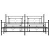 Cama Matrimonial | Cama Para Adultos | Estructura De Cama Cabecero Y Pie De Cama Metal Negro 200x200cm Cfw124323