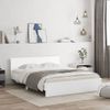 Cama Matrimonial | Cama Para Adultos | Estructura De Cama Con Cabecero Blanca 140x190 Cm Cfw379298