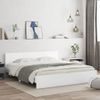 Cama Matrimonial | Cama Para Adultos | Estructura De Cama Con Cabecero Blanca 180x200 Cm Cfw896440