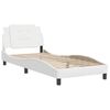 Cama Individual | Cama Para Adultos | Estructura De Cama Con Cabecero Cuero Sintético Blanco 90x190cm Cfw79625